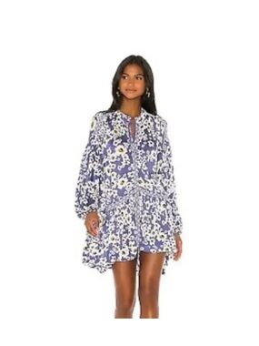 Free People Floral Long Sleeve Mini Dress, size Small!